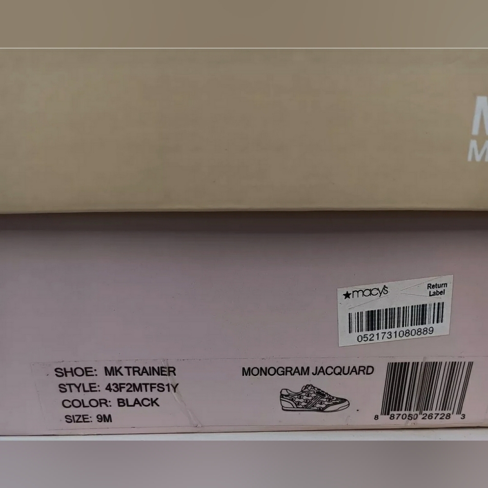 NEW Michael Kors Black And Gold Logo Monogram Jacquared Sneakers Women's 9 M - Picture 6 of 7